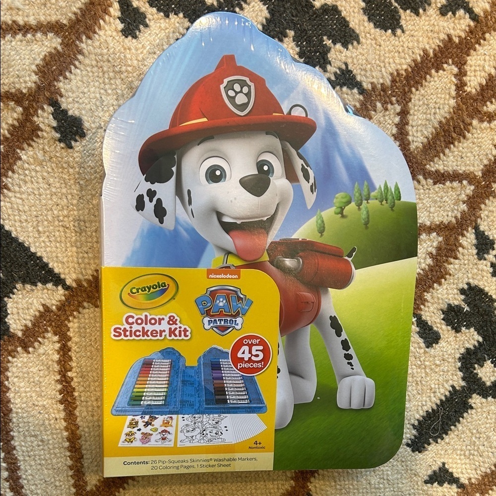 Crayola Paw Patrol Color & Sticker Set Nontoxic 45 piece craft kit new kids